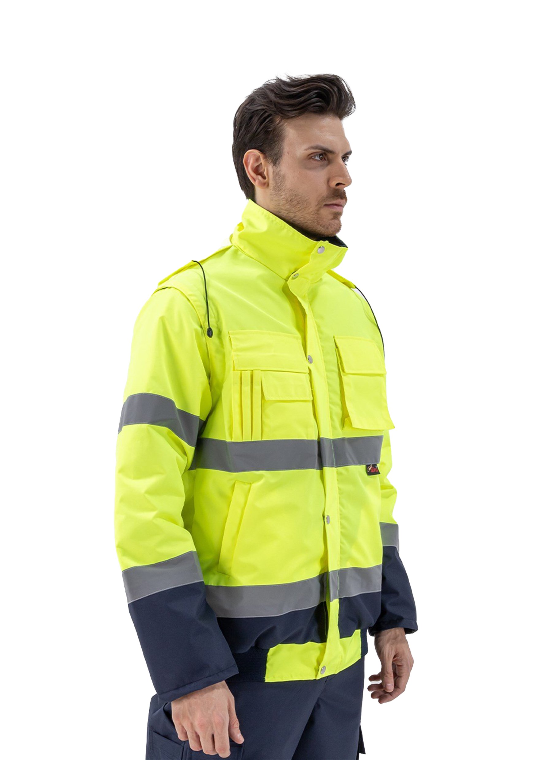 İş Kıyafetleri | Alaska Hi Vis 2 in 1 Mont Neon Sarı - Lacivert | Konemon Tekstil | iş elbiseleri | iş ayakkabısı | iş kıyafeti satan yerler