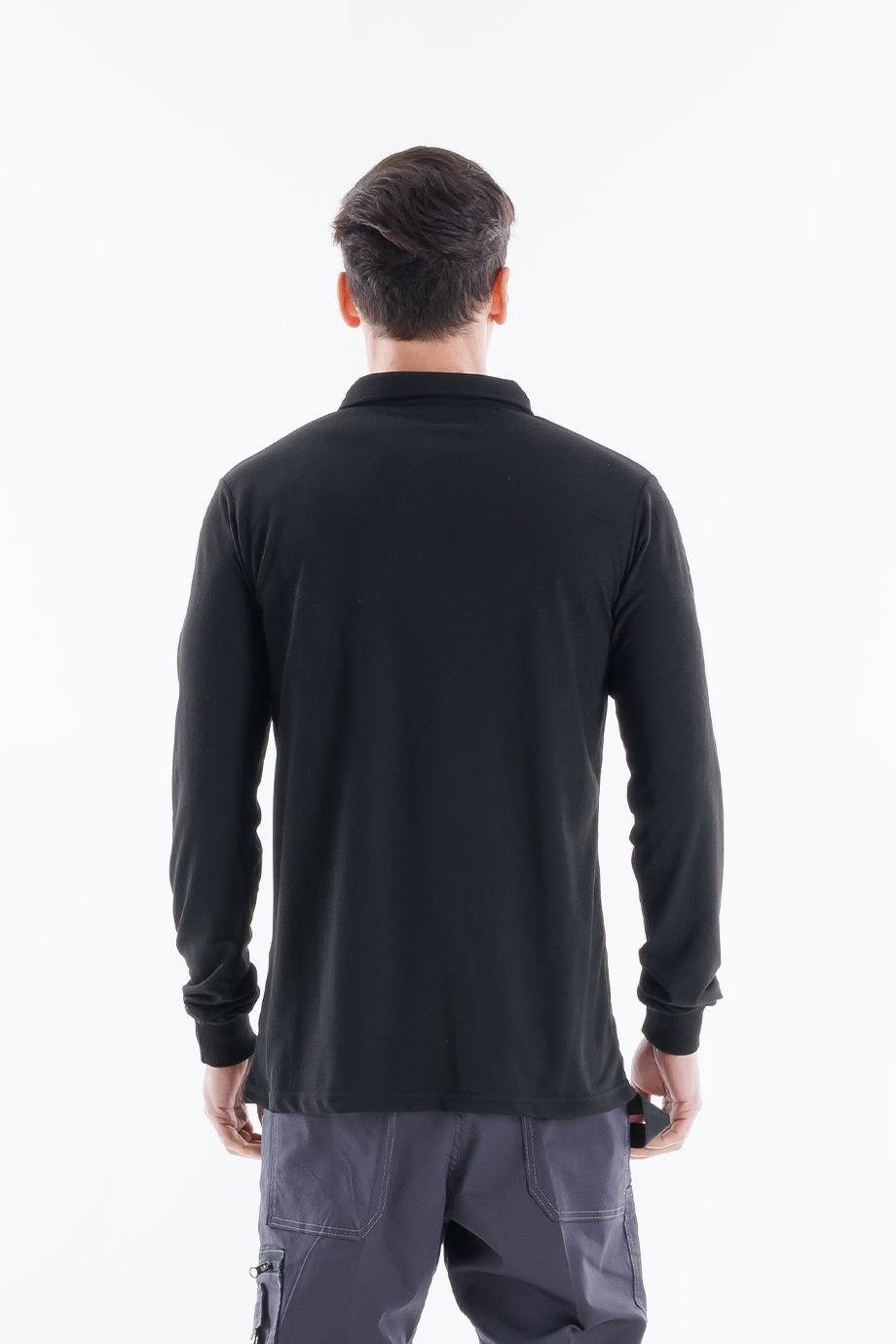 İş Kıyafetleri | Regular Polo Pike Uzun Kol T Shirt Siyah | Konemon Tekstil | iş elbiseleri | iş ayakkabısı | iş kıyafeti satan yerler